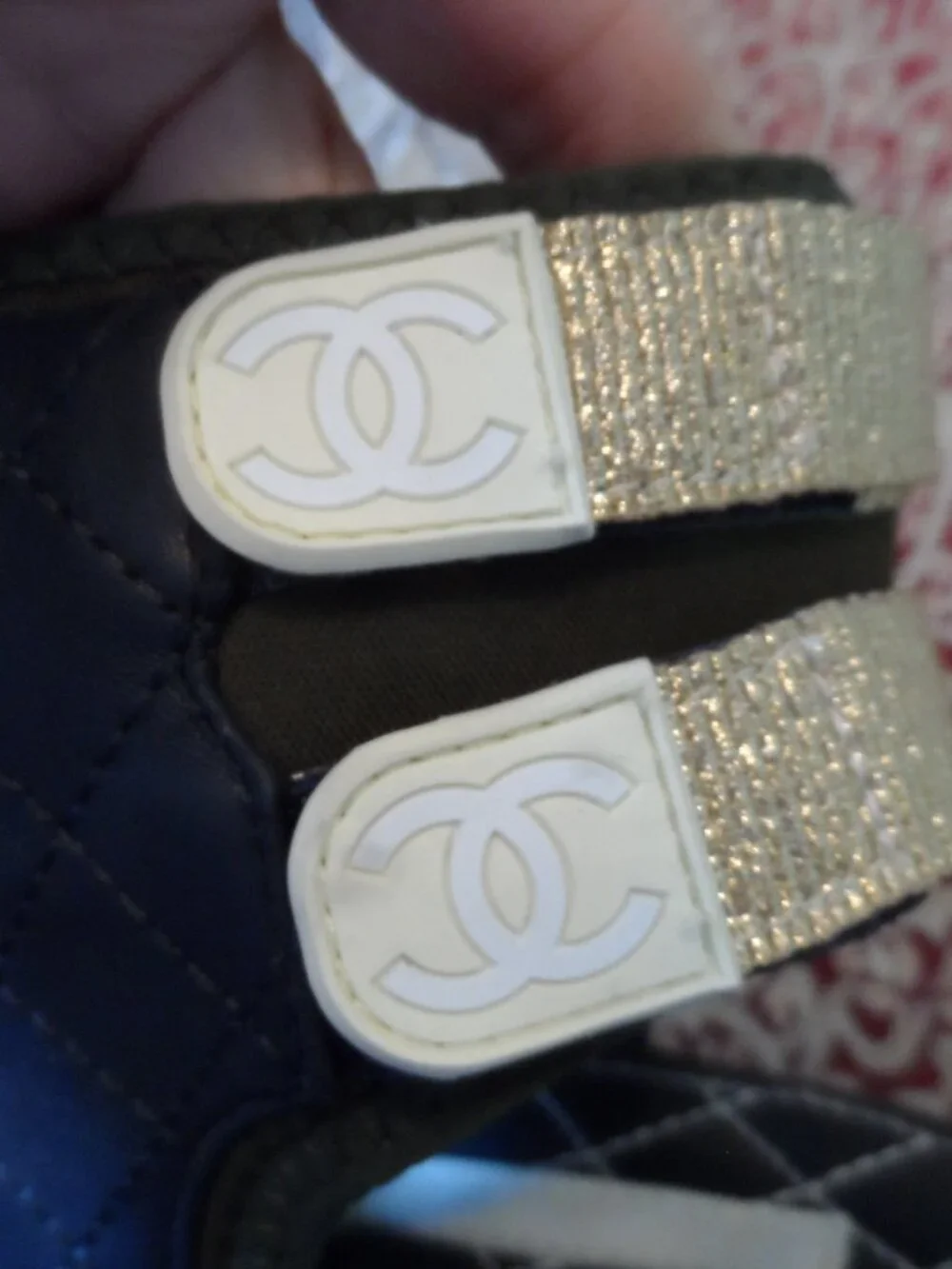 New Chanel Navy Blue & Army Green Gladiator Sandals Size 36C